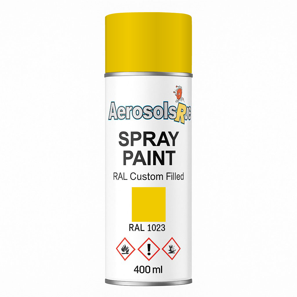 RAL 1023 Traffic Yellow - 400ml Aerosol Spray Paint Any Finish