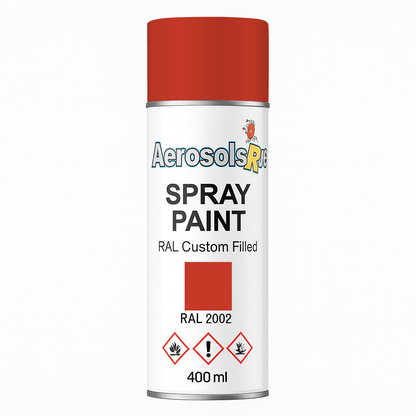 RAL 2002 Vermillion - 400ml Aerosol Spray Paint Any Finish