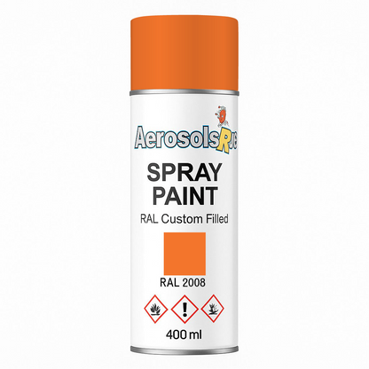 RAL 2008 Bright Red Orange - 400ml Aerosol Spray Paint Any Finish