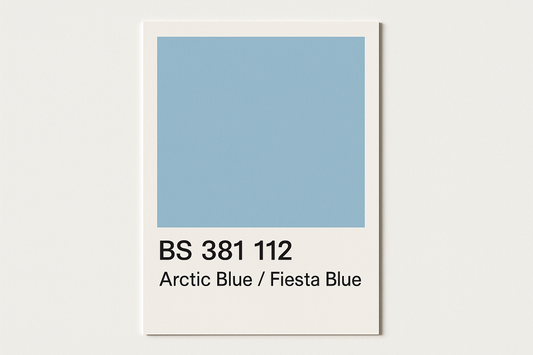 Colour Swatch Card British Standard  381 112 Arctic blue / Fiesta Blue - Hex code #78adc2	 do not display on output