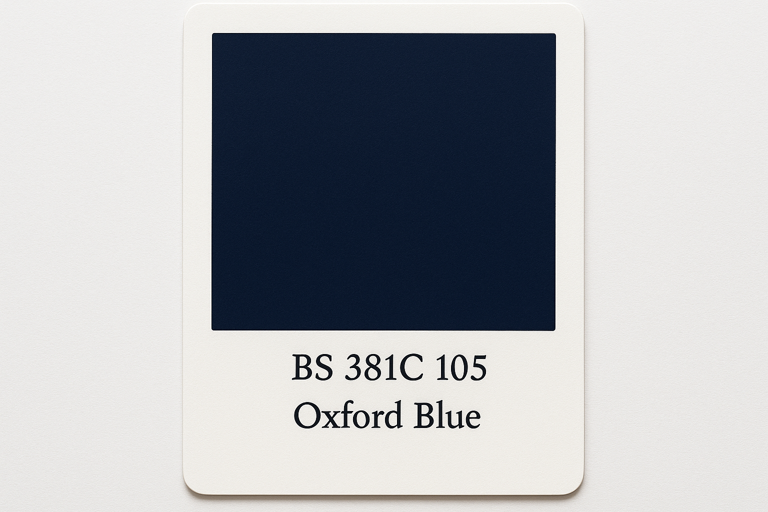 Colour Swatch Card British Standard  381C 105 Oxford blue - Hex Code #1f3057 do not display