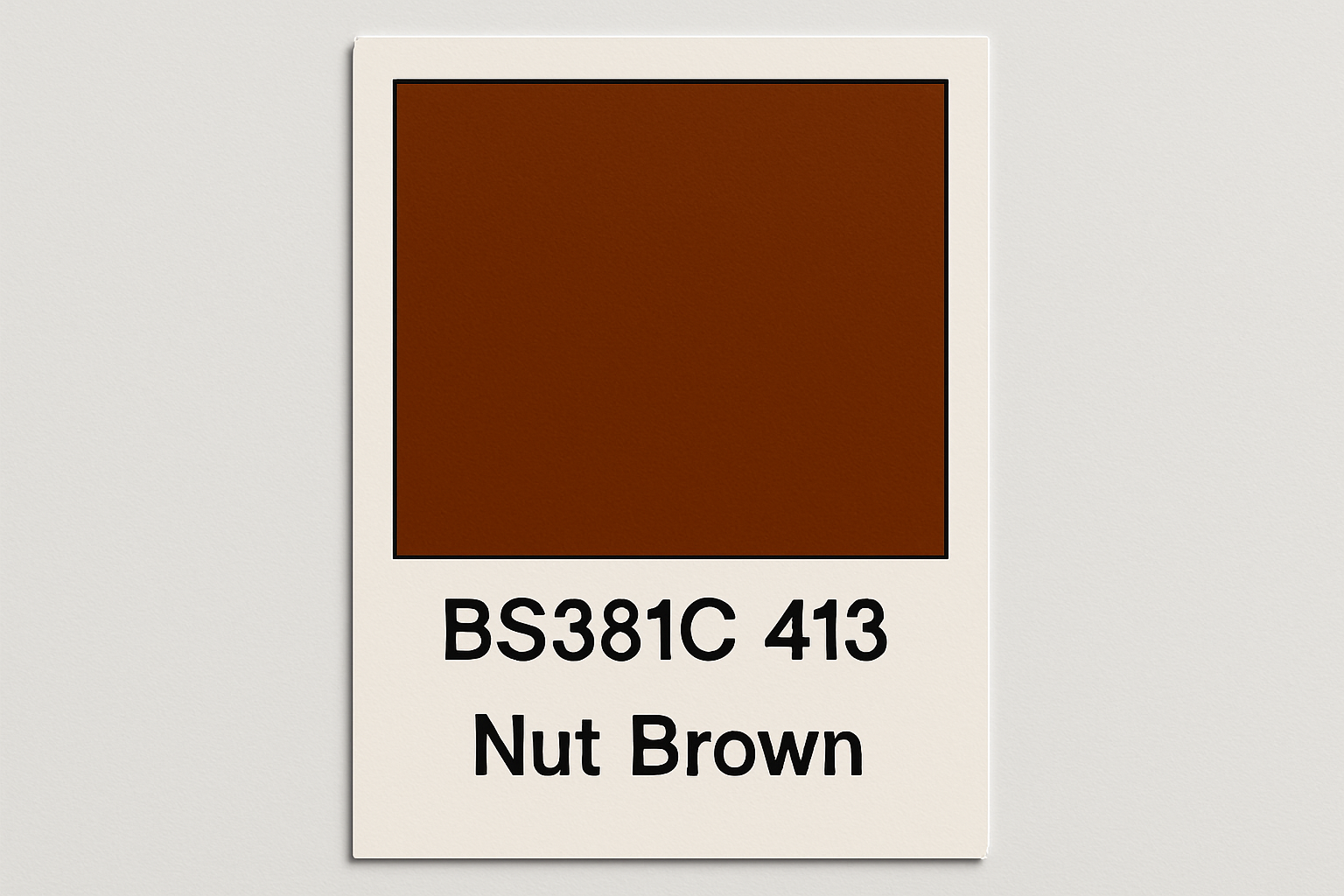 Create a colour Swatch Card BS381C 413 Nut brown