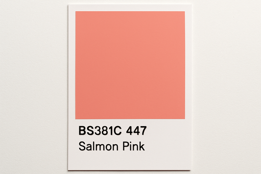 Create a colour Swatch card BS381C 447 Salmon pink 