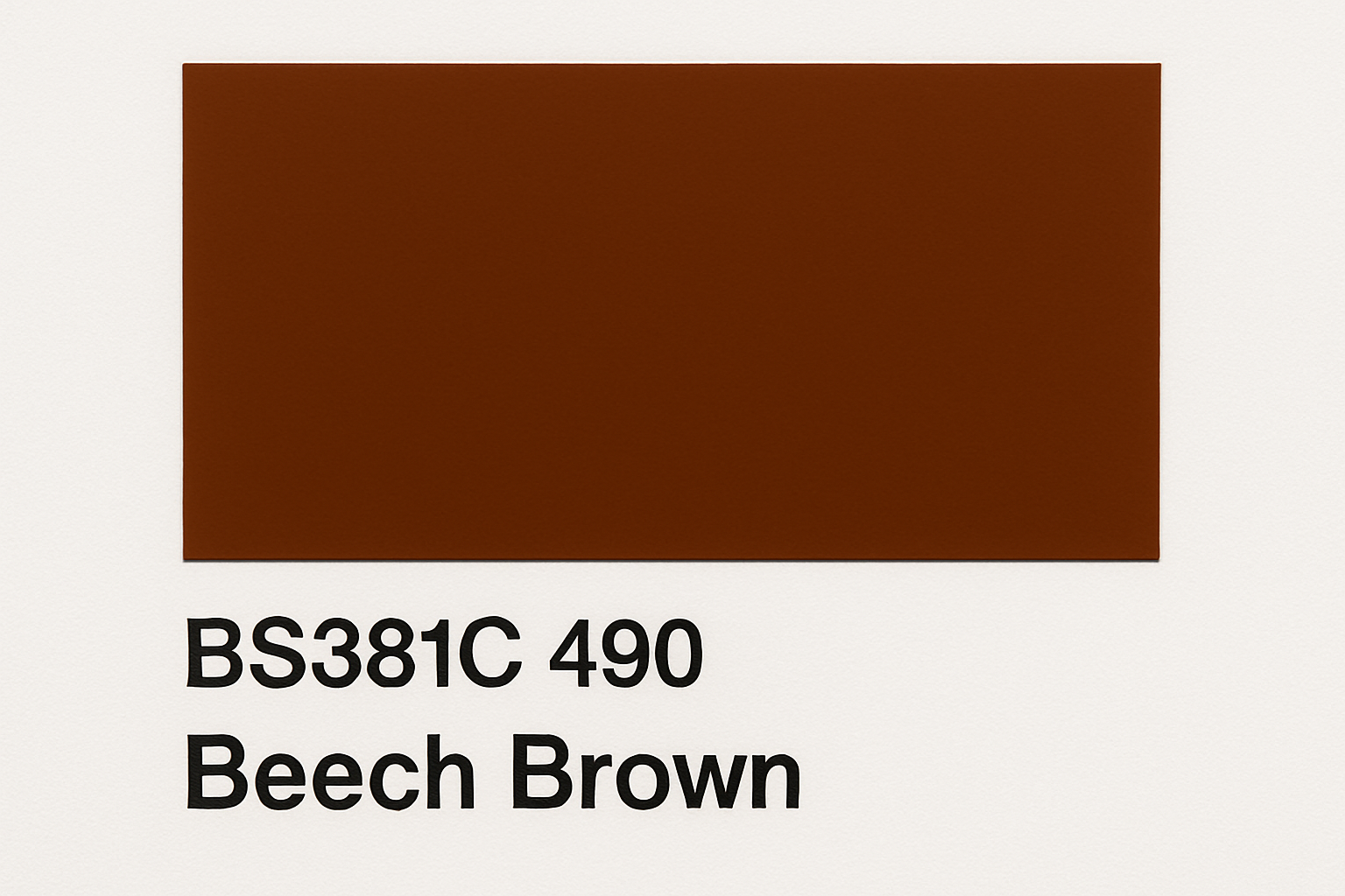 Create a colour Swatch Card BS381C 490 Beech brown 