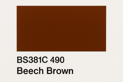 Create a colour Swatch Card BS381C 490 Beech brown 