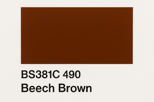 Create a colour Swatch Card BS381C 490 Beech brown 