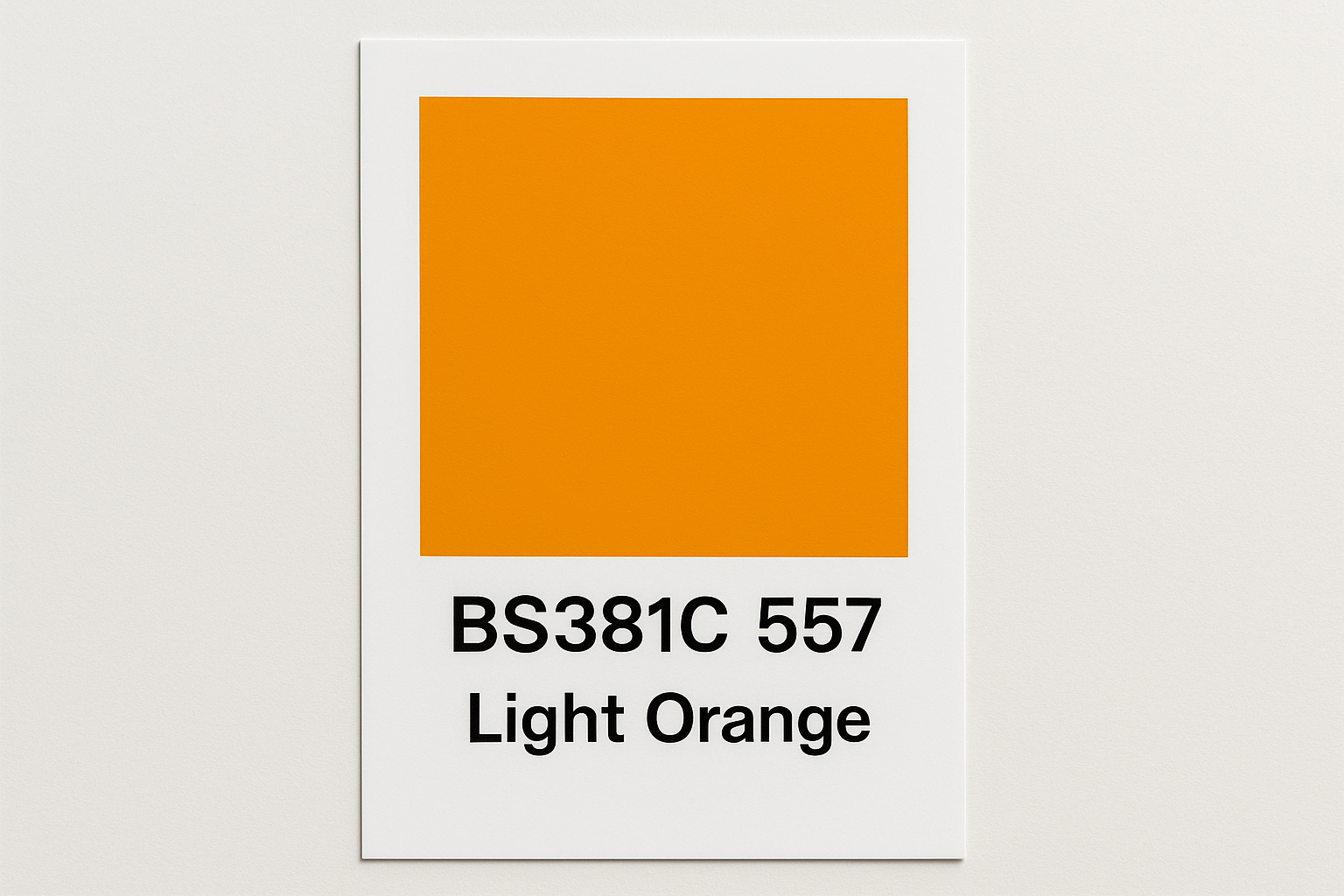 Create a colour Swatch Card BS381C 557 Light orange 