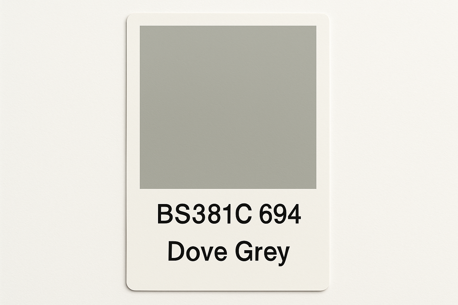 Create a colour Swatch Card BS381C 694 Dove grey 