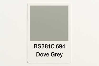 Create a colour Swatch Card BS381C 694 Dove grey 
