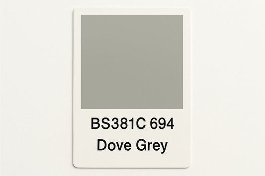 Create a colour Swatch Card BS381C 694 Dove grey 