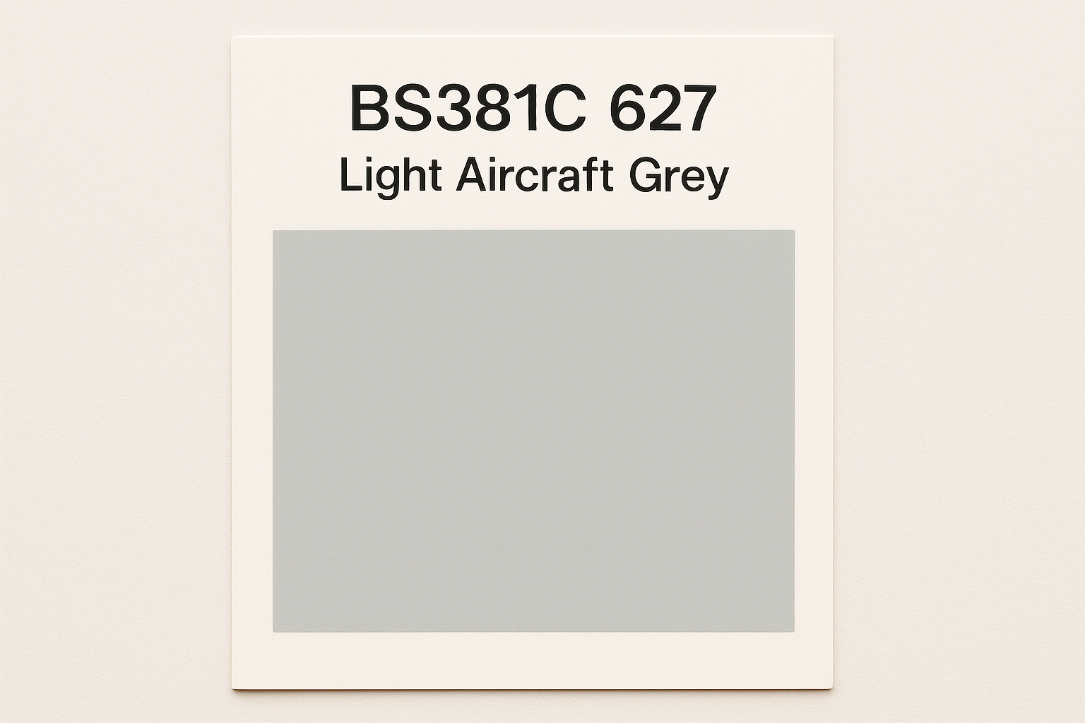Create a Colour SWatch Card For BS381C 627 Light aircraft grey 