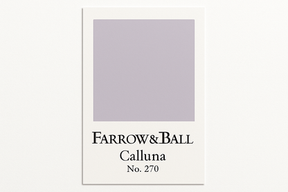 Create a colour swatch card using hex #C7C7CC and label it Farrow and Ball -Calluna No. 270