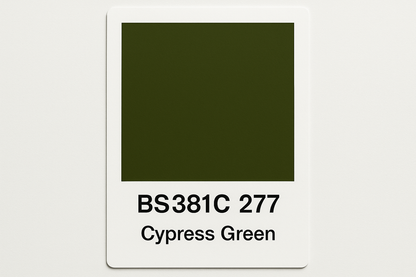 Create a Colour Swatch card using the correct hex code BS381C 277 Cypress green 
