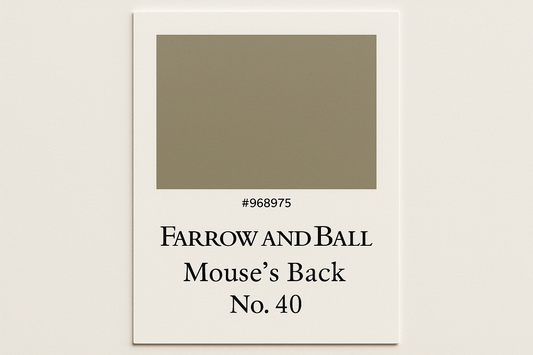 Create a Colour Swatch Card using this HEX CODE #968975 and Labeling the Swatch card with this title Farrow and Ball -Mouse's Back No. 40