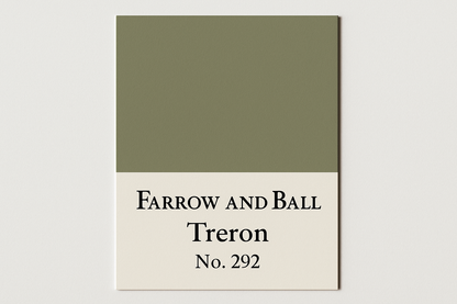 Create a colour swatch image to hex code #8C8D78 and label it as Farrow and Ball -Treron No. 292 