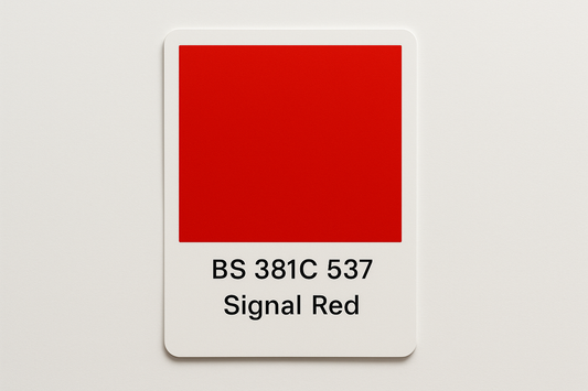 Create Colour Swatch Card BS 381C 537 Signal red 