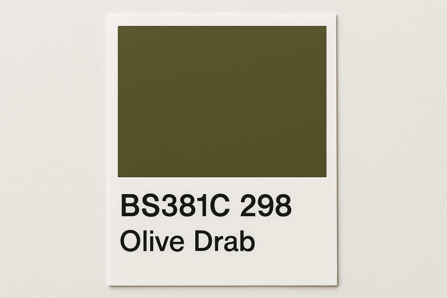 Create Colour Swatch Card BS381C 298 Olive drab 