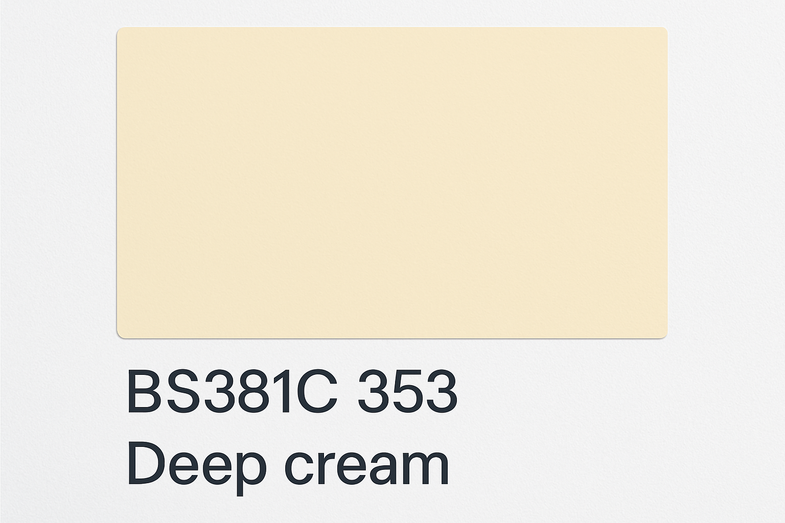 Create Colour Swatch Card BS381C 353 Deep cream 