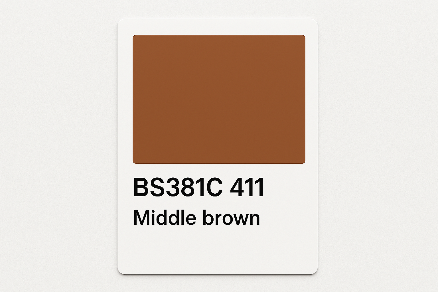 Create Colour Swatch Card BS381C 411 Middle brown 