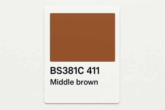 Create Colour Swatch Card BS381C 411 Middle brown 