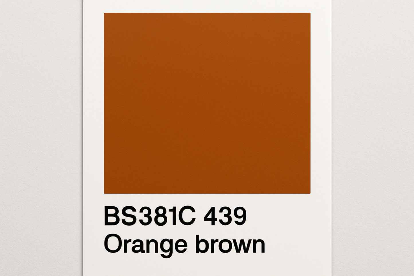 Create Colour Swatch Card BS381C 439 Orange brown 
