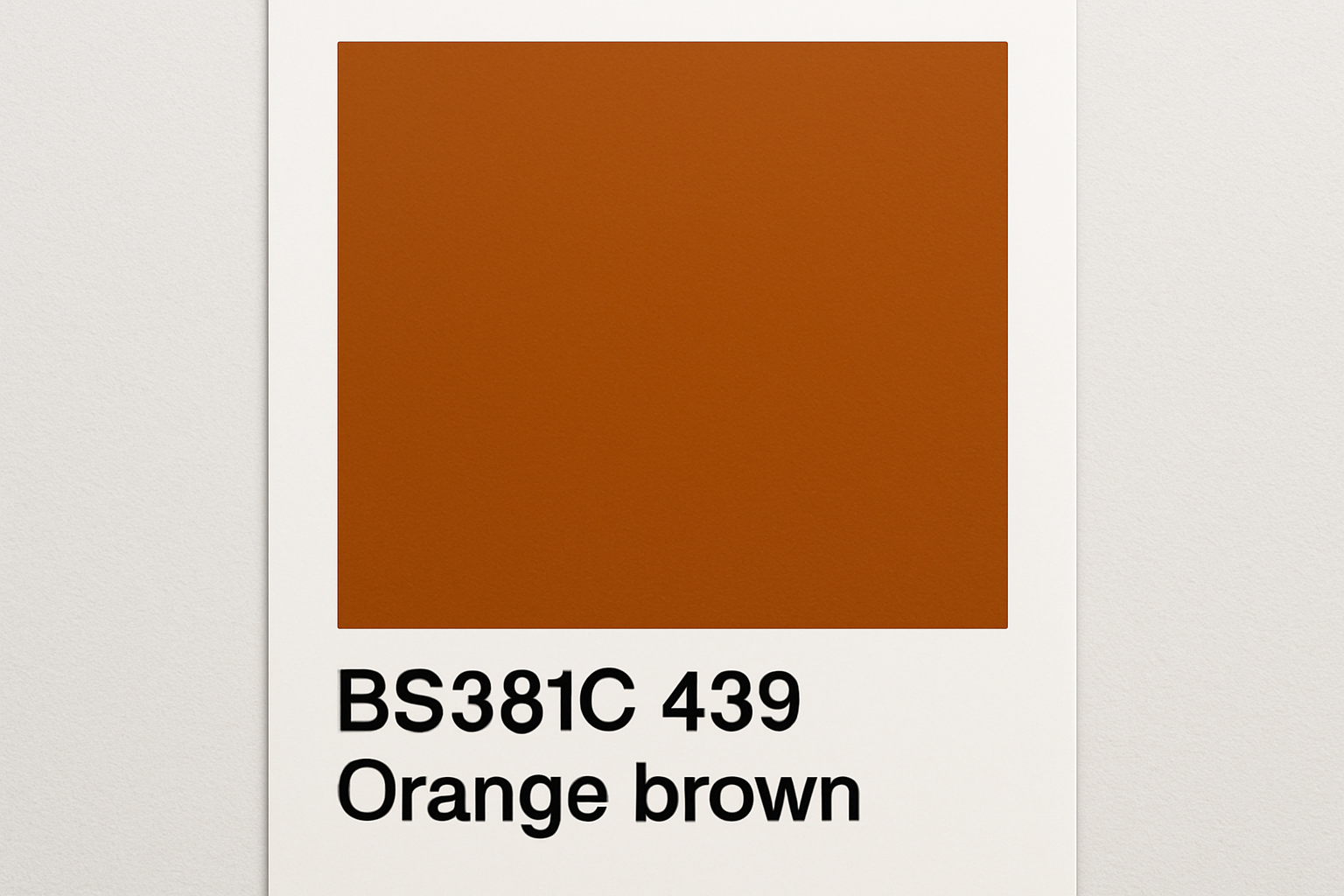 Create Colour Swatch Card BS381C 439 Orange brown 