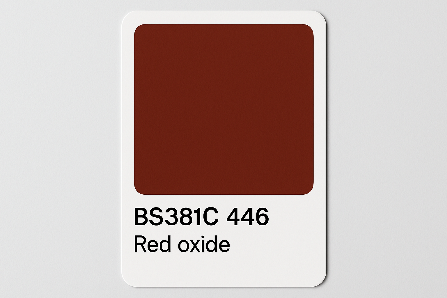 Create Colour Swatch Card BS381C 446  Red oxide