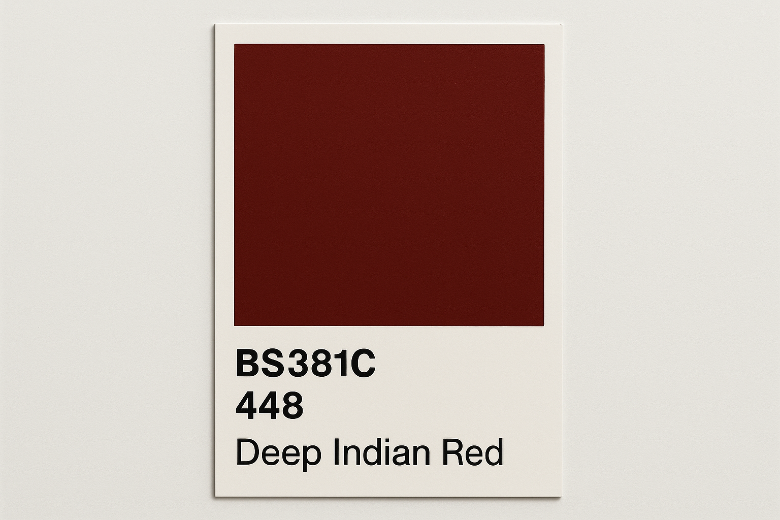 Create Colour Swatch Card BS381C 448 Deep Indian red 