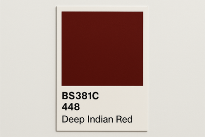 Create Colour Swatch Card BS381C 448 Deep Indian red 