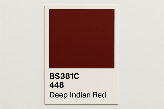 Create Colour Swatch Card BS381C 448 Deep Indian red 