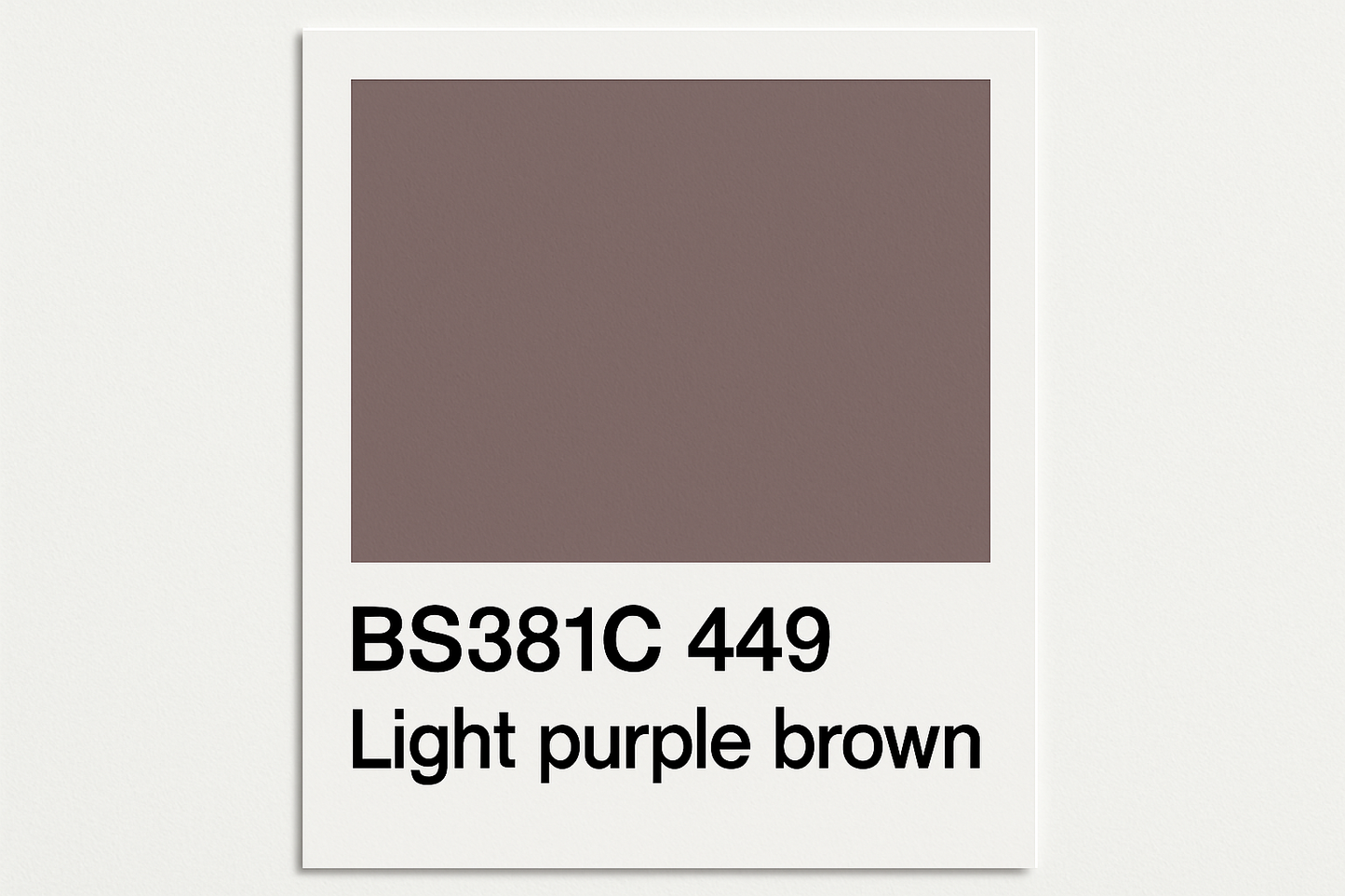 Create Colour Swatch Card BS381C 449 Light purple brown 