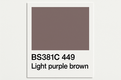 Create Colour Swatch Card BS381C 449 Light purple brown 