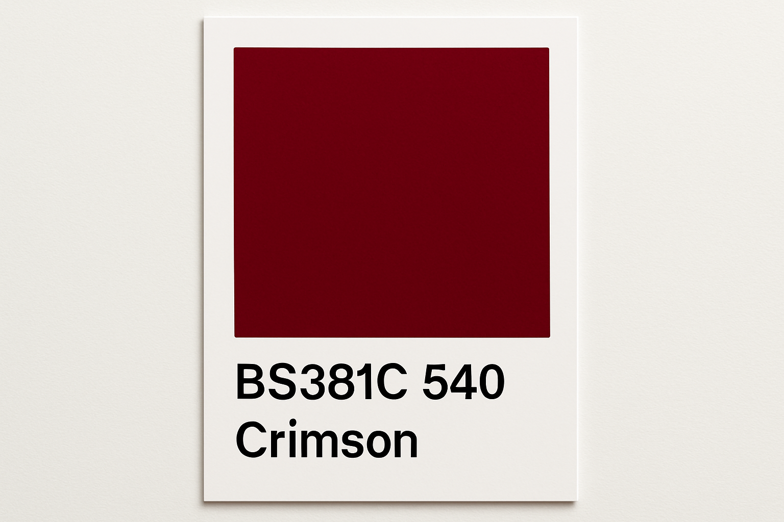 Create Colour Swatch Card BS381C 540 Crimson 