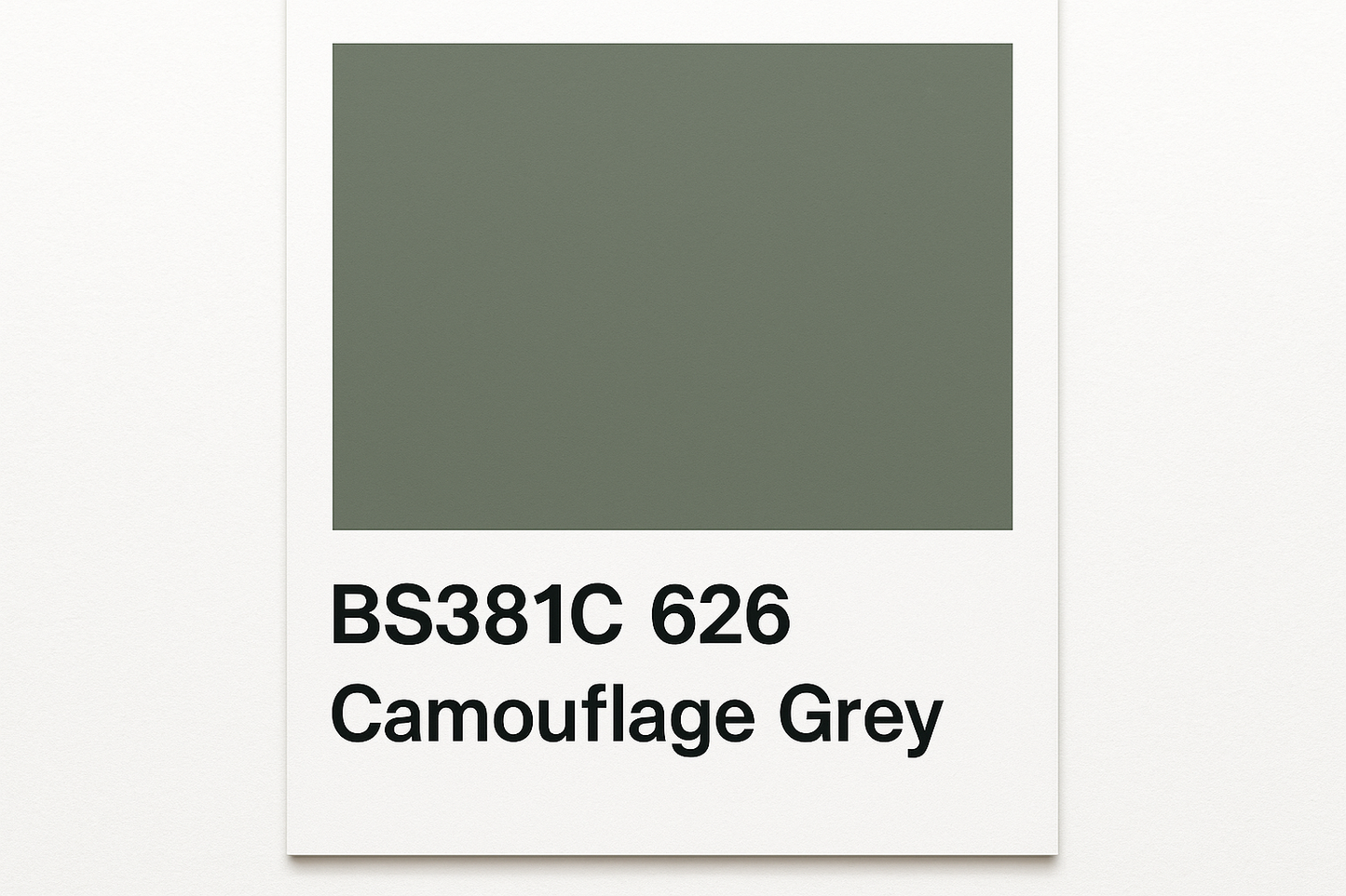 Create Colour Swatch Card BS381C 626 Camouflage grey 