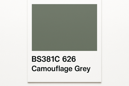 Create Colour Swatch Card BS381C 626 Camouflage grey 