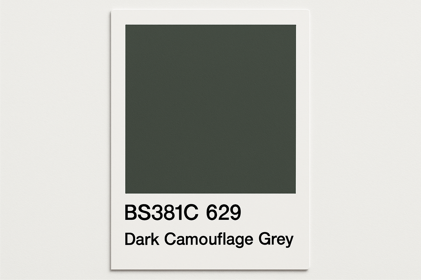 Create Colour Swatch Card BS381C 629 Dark camouflage grey 
