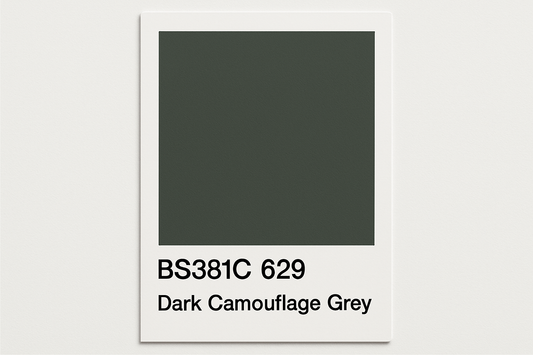 Create Colour Swatch Card BS381C 629 Dark camouflage grey 