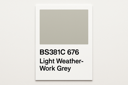 Create Colour Swatch Card BS381C 676 Light weather-work grey 