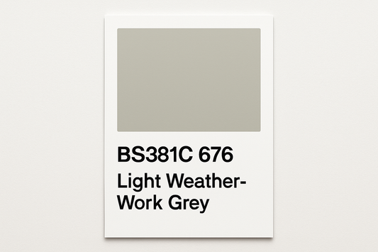 Create Colour Swatch Card BS381C 676 Light weather-work grey 