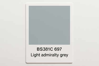 Create Colour Swatch Card BS381C 697 Light admiralty grey