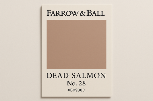 Create Colour Swatch Card For Farrow and Ball -Dead Salmon No. 28 Hex Code #B09B8C