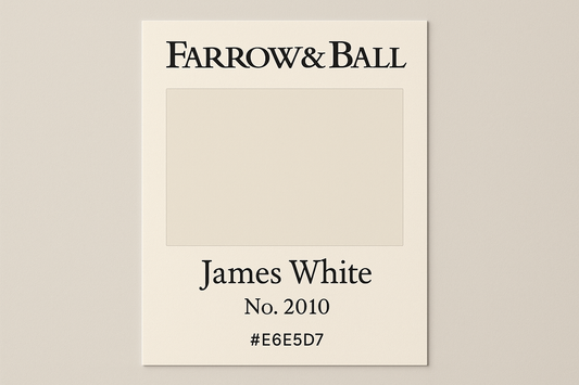 Create Colour Swatch Card For Farrow and Ball -James White No. 2010 Hex Code #E6E5D7