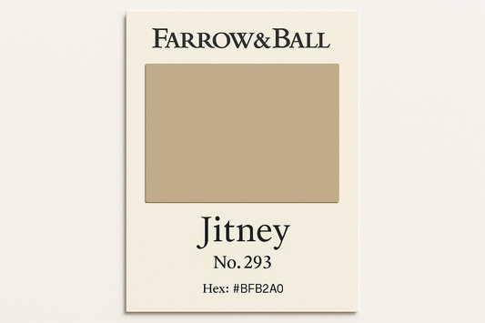 Create Colour Swatch Card For Farrow and Ball -Jitney No. 293 Hex Code  #BFB2A0