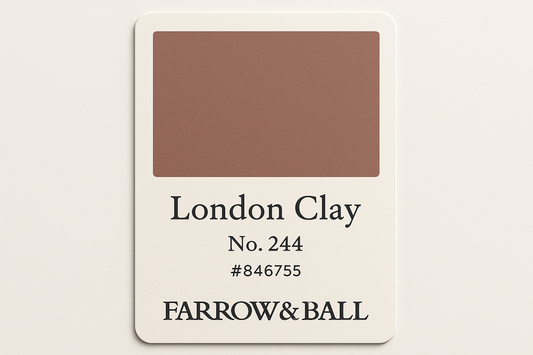 Create colour swatch card for Farrow and Ball -London Clay No. 244 hex code # 846755