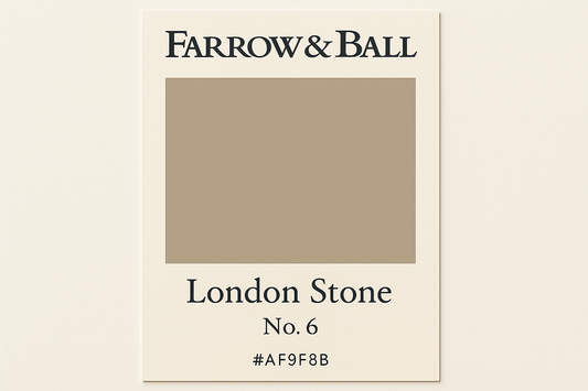 Create Colour Swatch Card For Farrow and Ball -London Stone No. 6 Hex Code #AF9F8B
