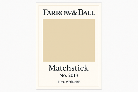 Create Colour Swatch Card For Farrow and Ball -Matchstick No. 2013 Hex Code #E6D8BE