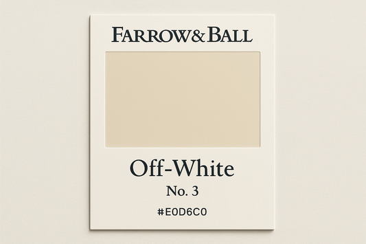 Create Colour Swatch Card For Farrow and Ball -Off-White No. 3 Hex Code  #E0D6C0