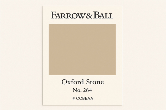 Create Colour Swatch Card For Farrow and Ball -Oxford Stone No. 264 Hex Code  #CCBEAA