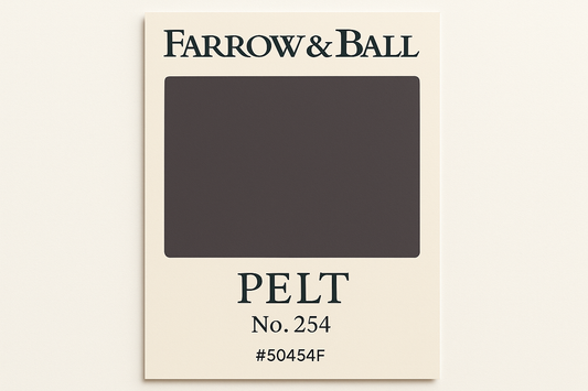 Create Colour Swatch Card For Farrow and Ball -Pelt No. 254 Hex Code #50454F