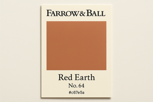 Create Colour Swatch card for Farrow and Ball -Red Earth No. 64 Hex code # c67e5a